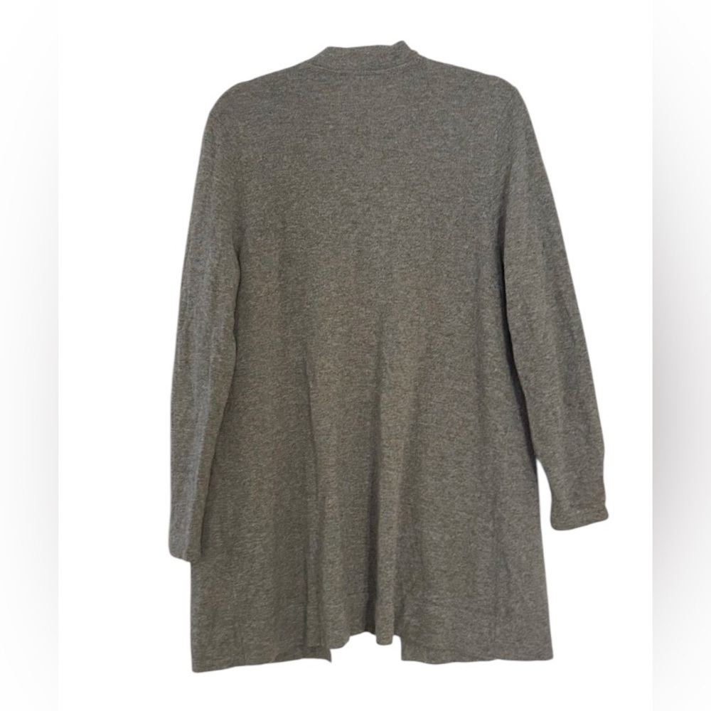 J. Jill Cashmere Sweater Size Medium Gray Open Front Cardigan - Picture 2 of 10